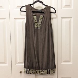 Apt 9 Small Olive Green Sleeveless Shift Dress with Geometric Pattern on trim